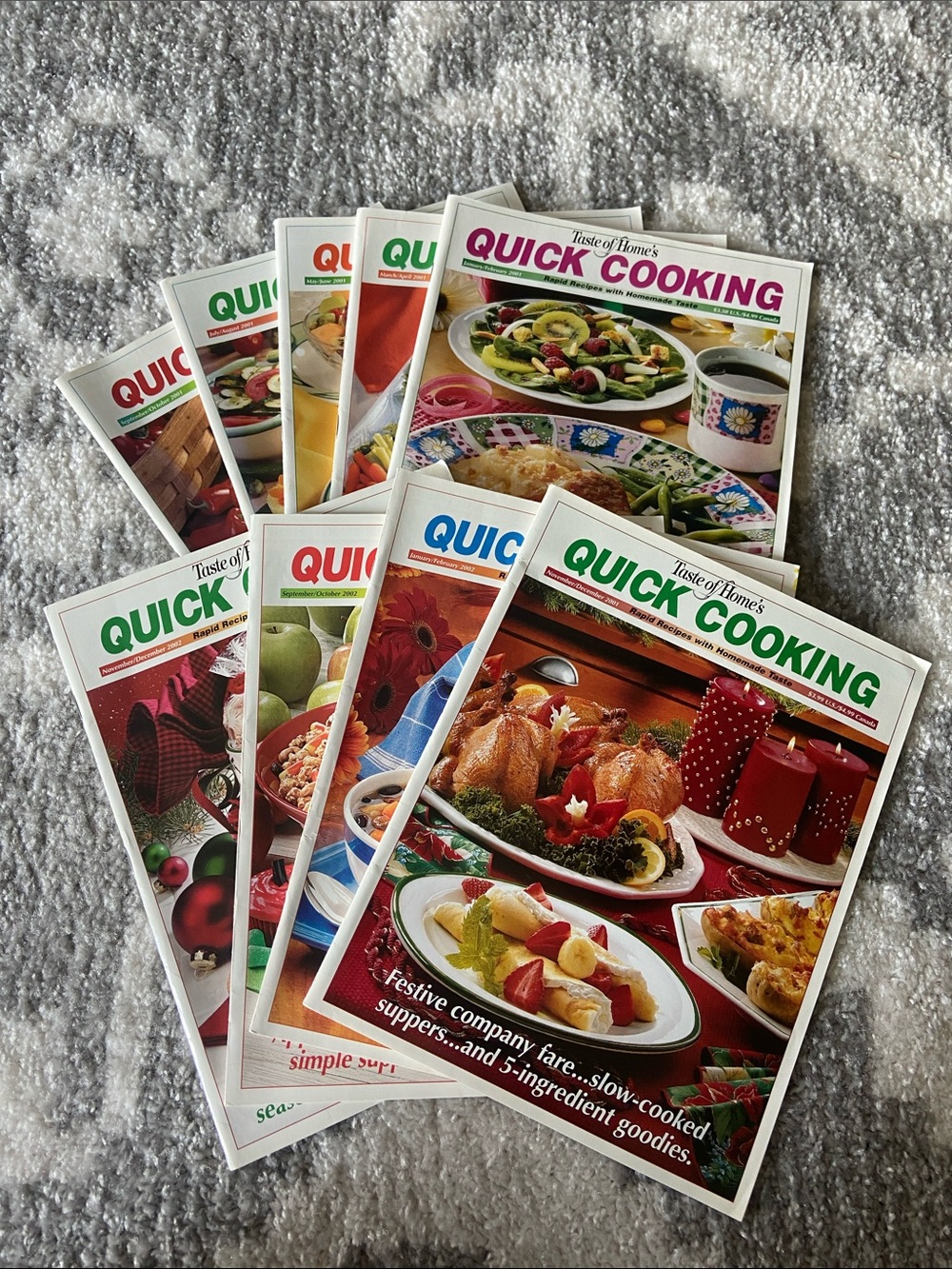Vintage Taste Of Home’s Quick Cooking Magazines  - bundle of 9